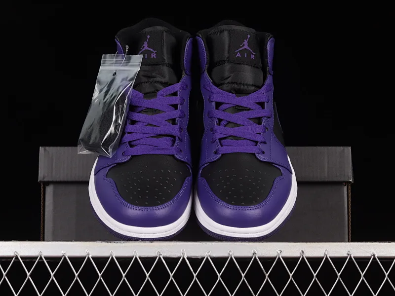 All categories Air Jordan Jordan series basketball shoes Air Jordan 1 Mid Air Jordan 1 Mid AJ1 Joe 1 black and blue mid-top basketball shoes BQ6472-051